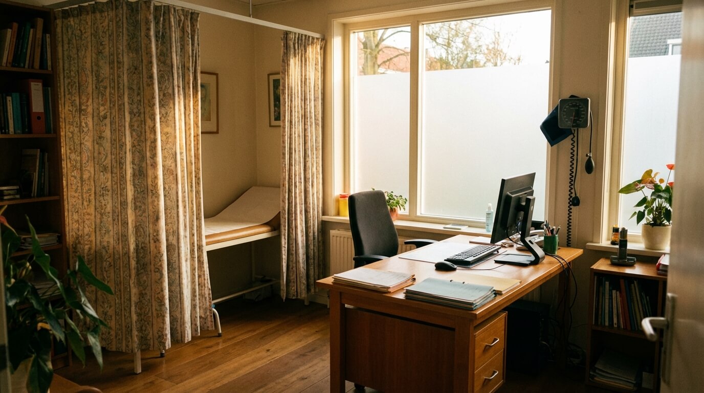 Huisarts in gesprek met patiënt in een warme spreekkamer